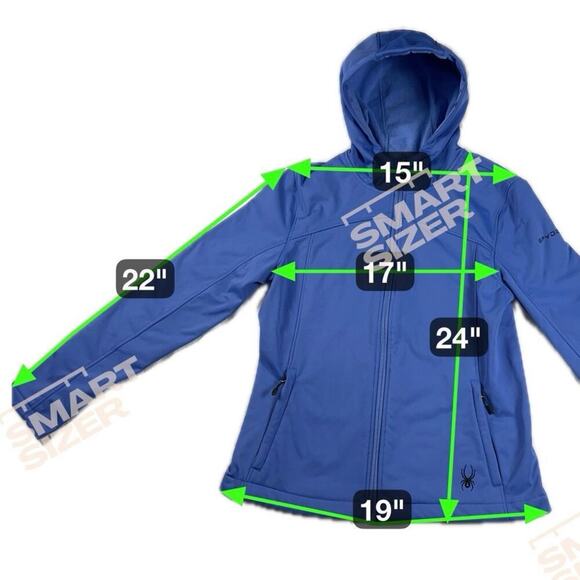 Spyder Women’s Insulated Fitted Hooded All Weather Jacket Cornflower Blue Size S - Picture 9 of 14
